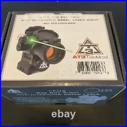 At3 Tatical Leos Red Dot Sight With Integrated Green Laser Sight New