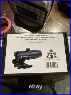 At3 red dot with green laser and AT3 4x magnifier quick detach