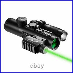 BARSKA 4x30mm IR Electro Sight Multi-Rail Tactical Scope Green Laser Light Combo