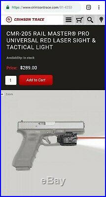 CRIMSON TRACE CMR205 Rail Master Pro Laser Sight/Tactical Light Picatinny/Weaver