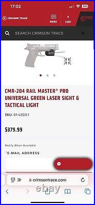 Crimson Trace CMR-204 Rail Master Pro Universal Green Laser Sight & Tactical
