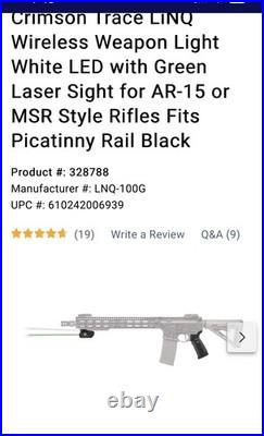 Crimson Trace LINQ Green Laser Sight Wireless Grip 300 Lumen LED Demo Crimson Trace LINQ Green Laser Sight Wireless Grip 300 Lumen LED Demo