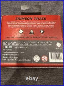 Crimson Trace Lg-637 Lasergrips Red Laser Sight For Glock Gen3, Gen4 & Gen5 Full