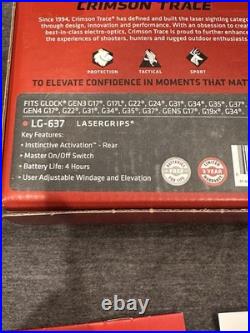 Crimson Trace Lg-637 Lasergrips Red Laser Sight For Glock Gen3, Gen4 & Gen5 Full