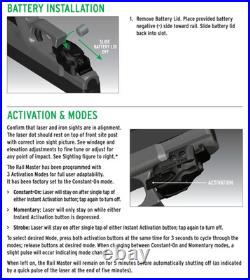Crimson Trace Rail Master Universal Green Laser Sight for Picatinny Rail Equippe