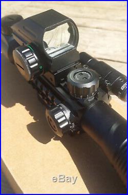 Cvlife Rifle Scope 3 In 1 Combo 4-12x50eg Illuminated Sights Laser Red Dot
