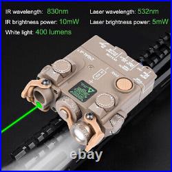 DBAL-A2 Dual Beam Aiming IR Laser&Green Dot Sight LED White Hunting Strobe Light