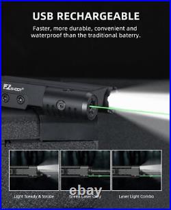 EZshoot 1600 Lumen Rifle Light Laser Combo with USB Rechargeable, Green Laser