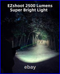 EZshoot 2500 Lumens Rifle Laser Light Combo Compatible with M-Rail, Rechargeable