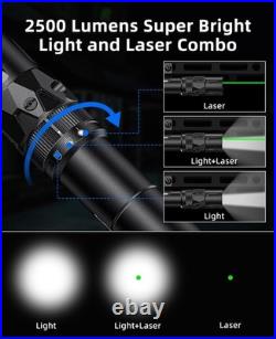 EZshoot 2500 Lumens Rifle Laser Light Combo Compatible with M-Rail, Rechargeable