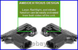Flashlight Green Laser Sight Combo Strobe Function 220 Lumen Magnetic Charging