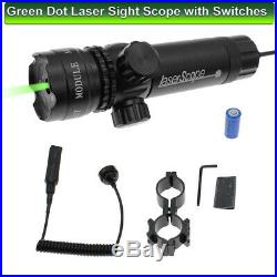 Green Laser Sight Dot Scope Gun with 2 switch & Rail Mounts &Battery
