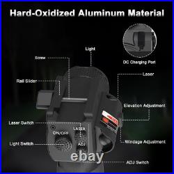 Green Laser Sight with 2000 Lumens LED White Flashlight, Laser Beam Light Com