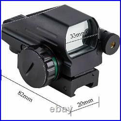 Gun Reflex Laser Sight Dot Scope Rifle Shotgun Pistol Red Green Light 4 Reticles