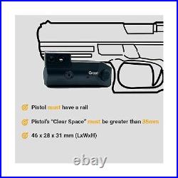 Pistol Green Laser & Flashlight Combo - 500 Lumen USB Rechargeable For Compact Handguns