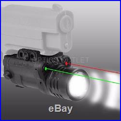 LaserTac FL2GR Red & Green Laser Sight with LED Flashlight Rail Mount Combo
