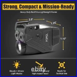 Lightweight 700 Lumens Flashlight & Purple/Green Laser Sight USB Rechargeable