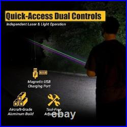 Lightweight 700 Lumens Flashlight & Purple/Green Laser Sight USB Rechargeable