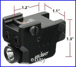 Low Profile P3BGL 500lm Flashlight Blue Green Laser Sight Combo Pistol USB Recha