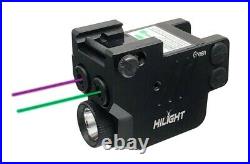 Low Profile P3PGL 500lm Flashlight Purple and Green Laser Sight Combo Pistol USB