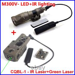 Metal CQBL-1 Laser Sight IR Green Laser Aiming Indicator + M300V IR illuminator