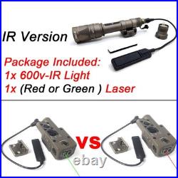 Metal CQBL-1 Tactical Laser Sight IR Aiming Green Laser + M600V IR Flahslight