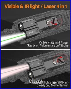 Mlok Picatinny Mounted Tactical Flashlight Green Laser 940nm IR Illuminator