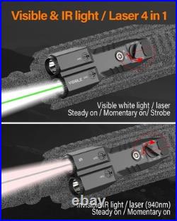 Mlok Picatinny Mounted Tactical Flashlight Green Laser 940nm IR Illuminator F