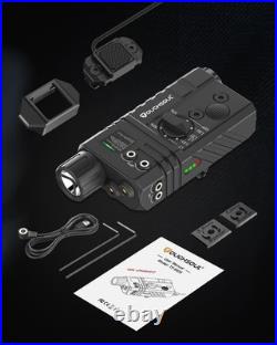 Mlok/Picatinny Mounted Tactical Flashlight Green/ Red Laser 3 in 1 Combo 1600