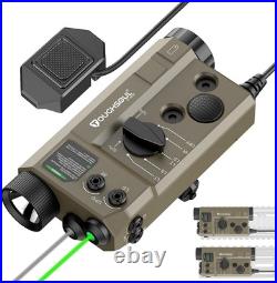 Mlok and Picatinny Mounted Tactical Flashlight Green Laser Desert Tan Mlok and Picatinny Mounted Tactical Flashlight Green Laser Desert Tan