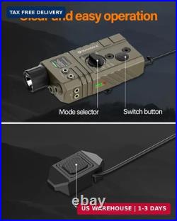 Mlok and Picatinny Mounted Tactical Flashlight Green Laser InfraredIR