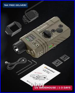 Mlok and Picatinny Mounted Tactical Flashlight Green Laser InfraredIR