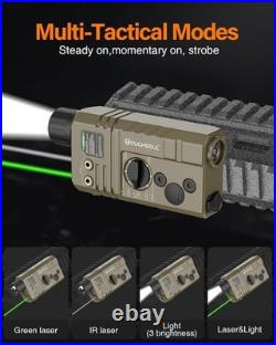 Mlok and Picatinny Mounted Tactical Flashlight Green Laser Infrared(IR) Laser 3