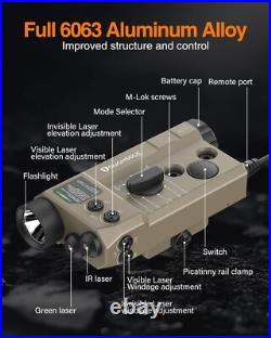 Mlok and Picatinny Mounted Tactical Flashlight Green Laser Infrared(IR) Laser 3