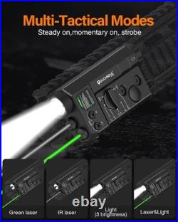 Mlok and Picatinny Mounted Tactical Flashlight Green Laser Infrared(Ir) Laser 3