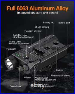 Mlok and Picatinny Mounted Tactical Flashlight Green Laser Infrared(Ir) Laser 3