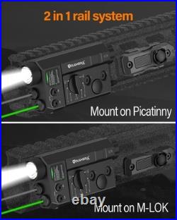 Mlok and Picatinny Mounted Tactical Flashlight Green Laser Infrared(Ir) Laser 3