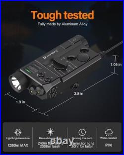 Mlok and Picatinny Mounted Tactical Flashlight Green Laser Infrared(Ir) Laser 3