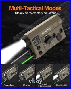 Mlok and Picatinny Mounted Tactical Flashlight Green Laser Infrared(Ir) Laser 3