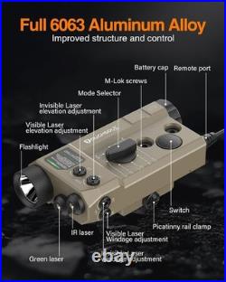 Mlok and Picatinny Mounted Tactical Flashlight Green Laser Infrared(Ir) Laser 3 Mlok and Picatinny Mounted Tactical Flashlight Green Laser Infrared(Ir) Laser 3