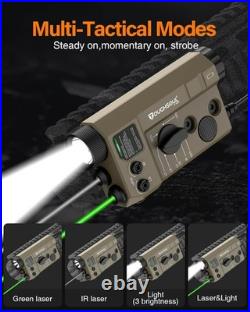 Mlok and Picatinny Mounted Tactical Flashlight Green Laser Infrared(Ir) Laser 3