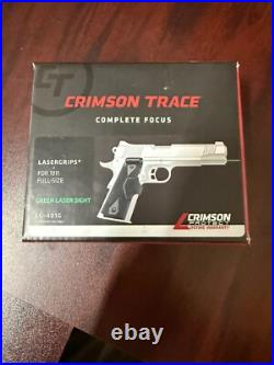New Crimson Trace Black Lasergrips For 1911 Full-Size Green Laser Sight