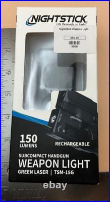 Nightstick Rechargeable Subcompact Handgun Green Laser Light Sight Tsm-15g