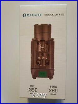 Olight Baldr Pro 1350 Desert Tan with Green Laser Sight and White LED, NEW