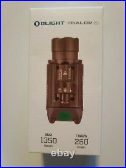 Olight Baldr Pro 1350 Desert Tan with Green Laser Sight and White LED, NEW