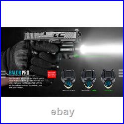 Olight Baldr Pro 1350 Lumen Pistol Flashlight with Green Laser Sight (Gray)