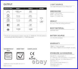Olight Baldr Pro Green Laser and LED Light Combo, 1350 Lumen CW LED Flashlight