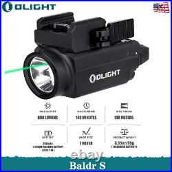 Olight Baldr S Black 800 Lumens Weaponlight Tactical Flashlight Green Laser Rail