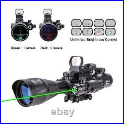 Pinty 4-12X50EG Tactical Rangefinder Reticle Rifle Scope Green Laser& Dot Sight