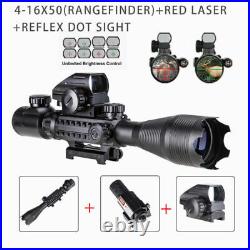 Pinty 4-16x50 EG Rifle scope Illuminated Red Laser 4 Reticle Green/Red Dot sight
